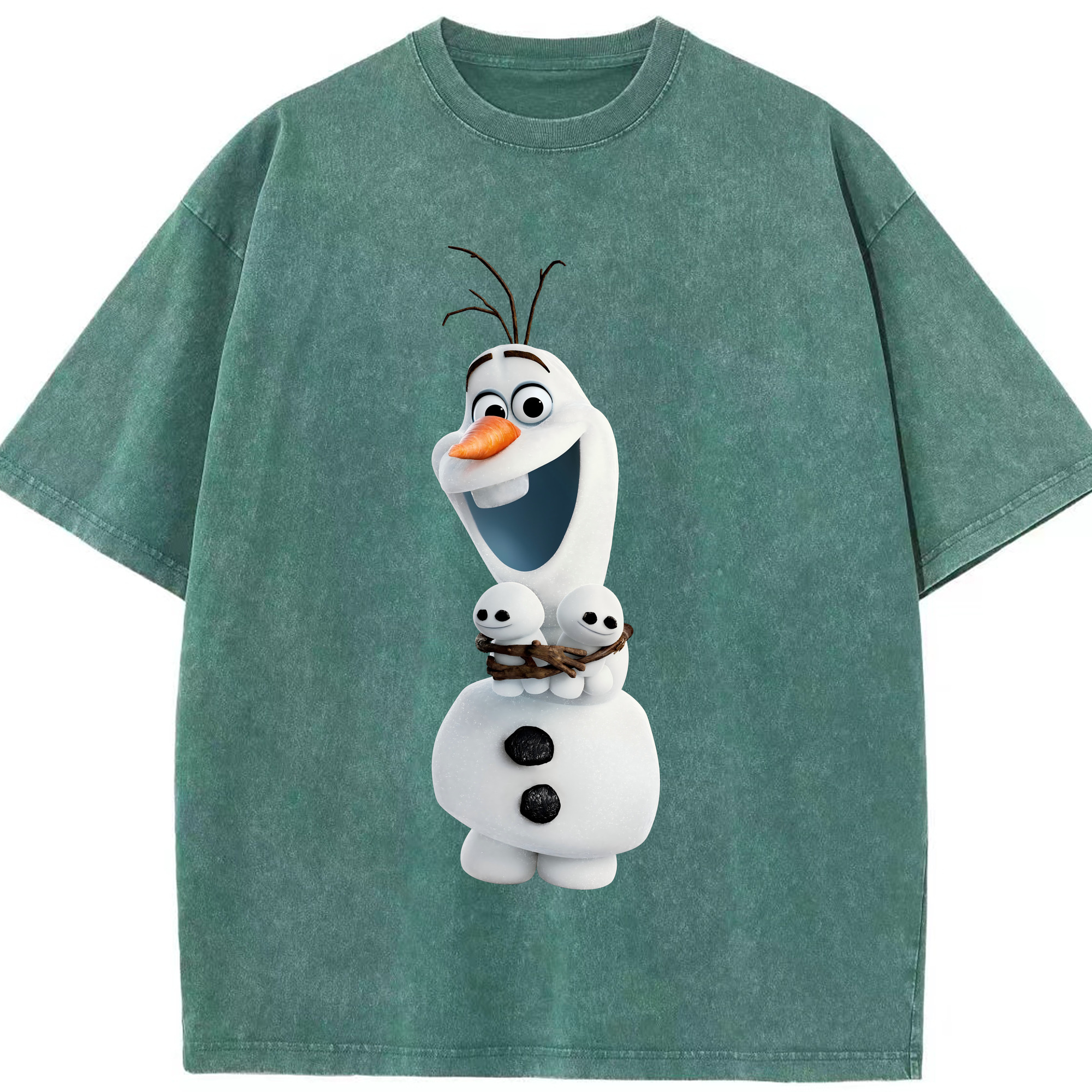（画像用） アナと雪の女王 アンナ エルサ Frozen Anna Elsa 綿100% ヴィンテージ風 半袖Tシャツ（フロントプリント）